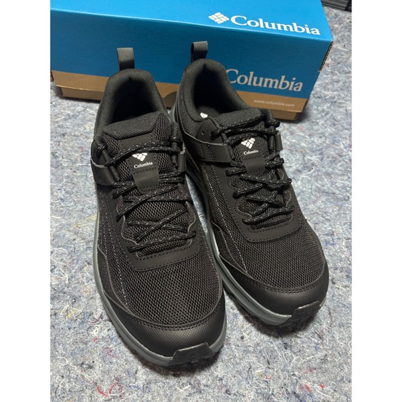 Columbia Vertisol Trail Mens 9.5 Walking Running Shoes Black Omni-Max Ortholite - Picture 1 of 6
